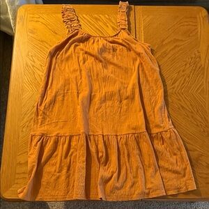 Wonderly Orange Ruffle-Strap Mini Dress